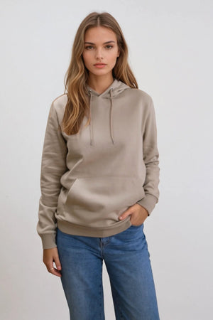 Boyfriend Sweat Hoodie - Mørk Beige