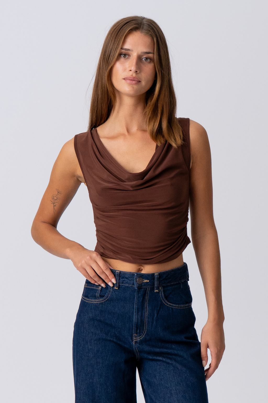 Elisa Waterfall Top - Brun
