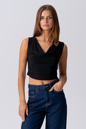 Elisa Waterfall Top - Svart