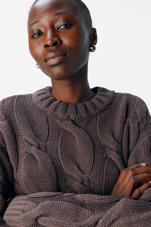 Bay Strikkegenser - Seal Brown