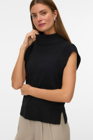 Wow Highneck Vest - Svart