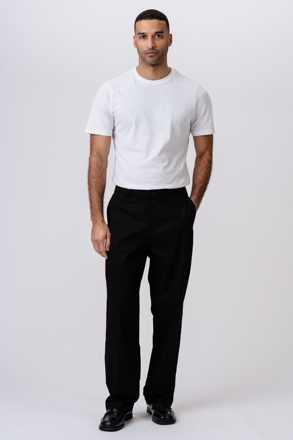 Straight Cotton Chino - Svart