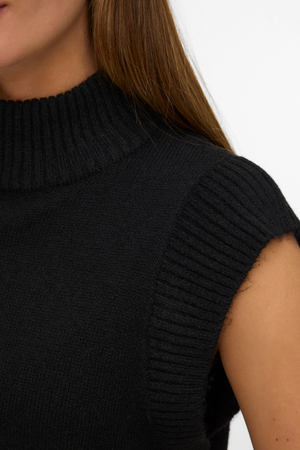 Wow Highneck Vest - Svart