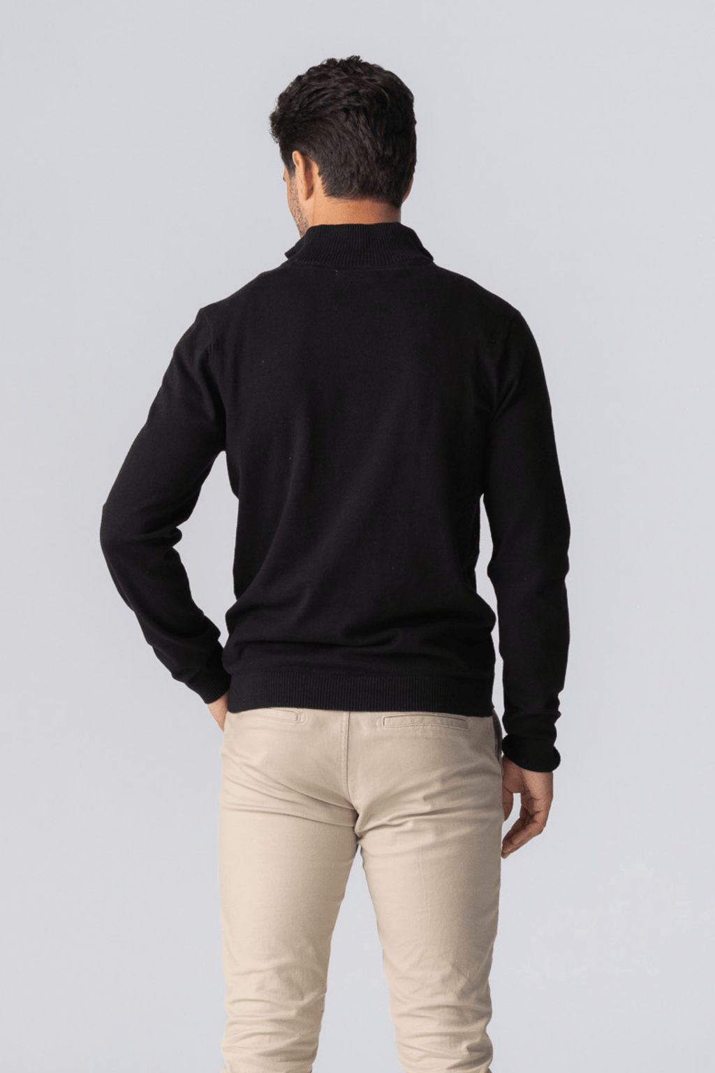 Pullover Half Zip - Svart
