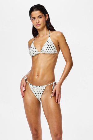 Baomi Bikiniunderdel med knyting - Egret-Black Dot