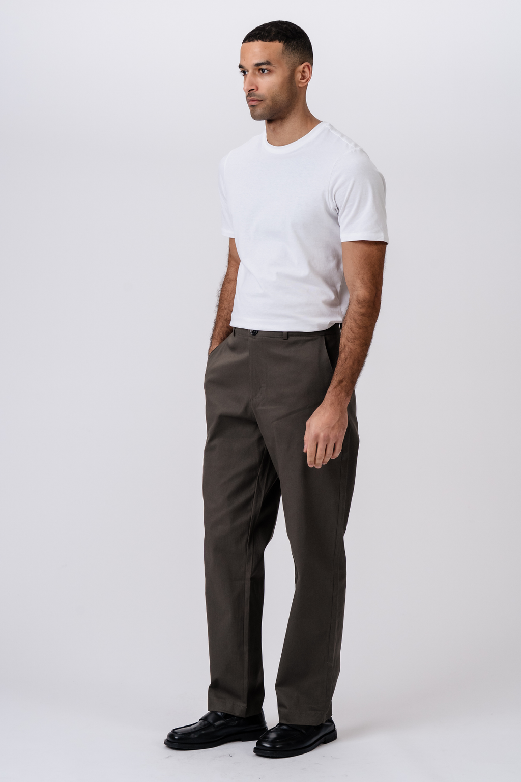 Straight Cotton Chino - Oliven