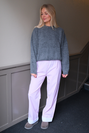 Layla Stripete Bukse - Rosa