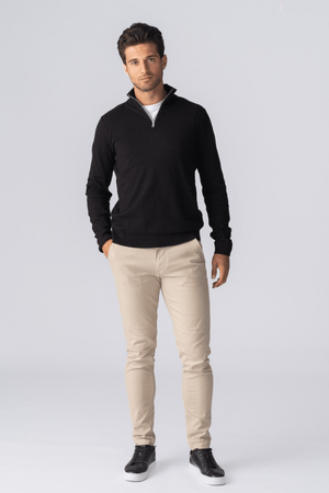 Pullover Half Zip - Svart