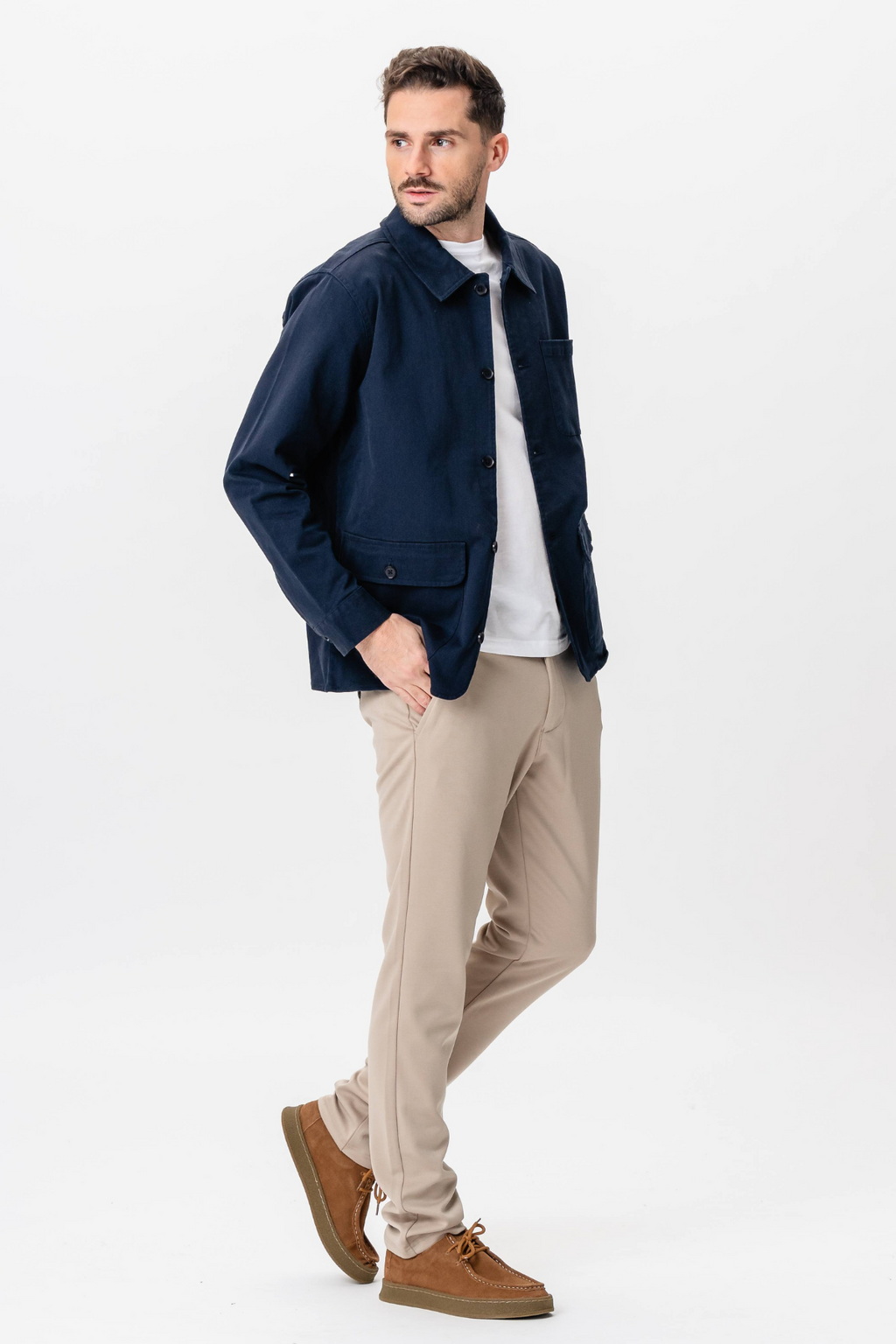 Twill Skjortejakke - Marineblå
