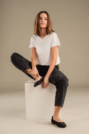 Performance Mom Jeans - Black Denim