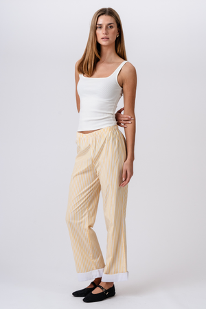 Layla Stripete Pants - Gul
