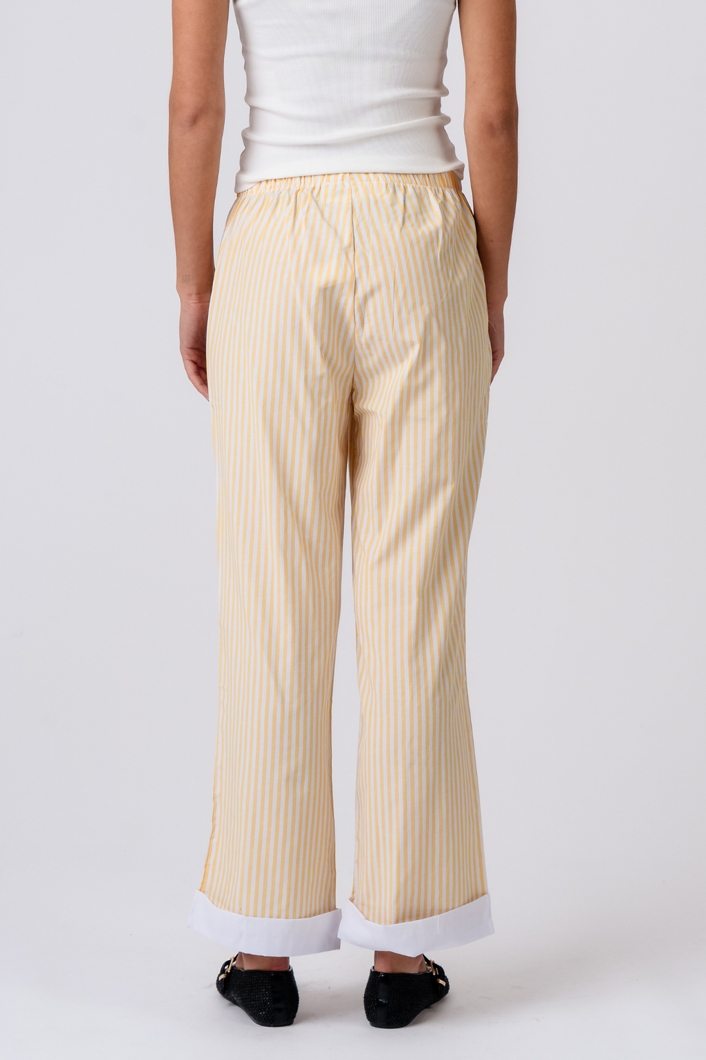 Layla Stripete Pants - Gul