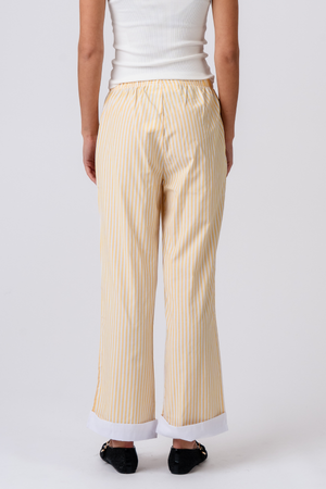Layla Stripete Pants - Gul