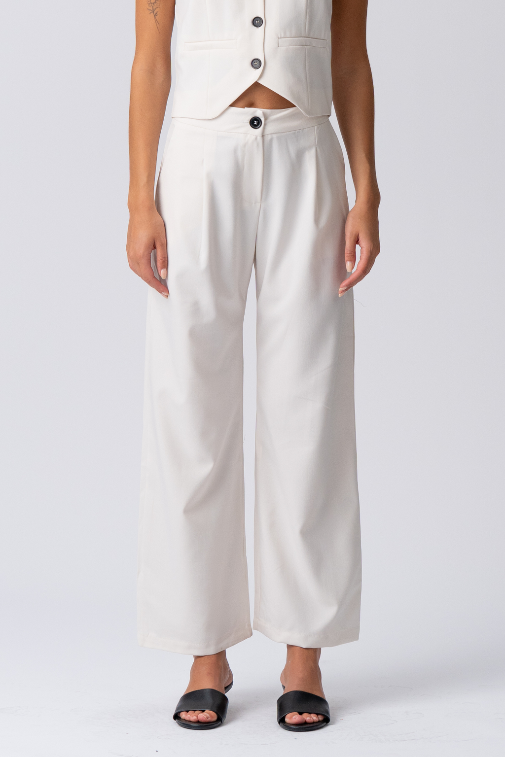 Natalie Vest og Bukser (Lyse Beige) - Pakketilbud