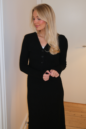 Nova Tie Blouse Knit - Svart