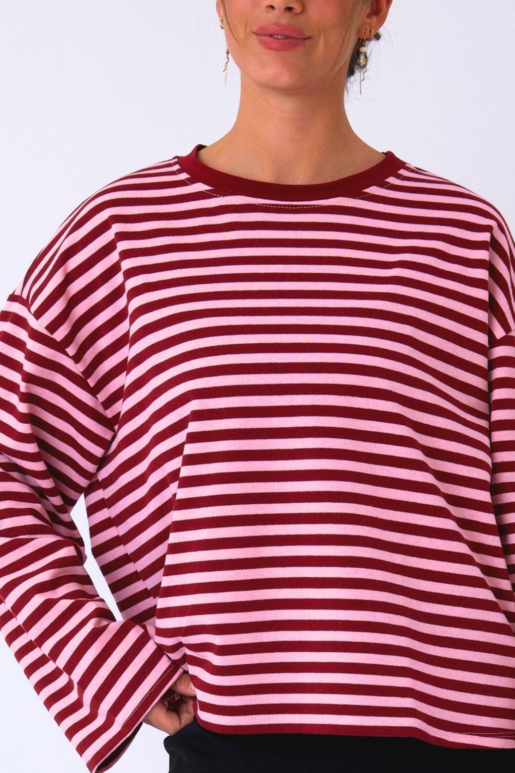Cleo Bluse - Burgunder/Rosa
