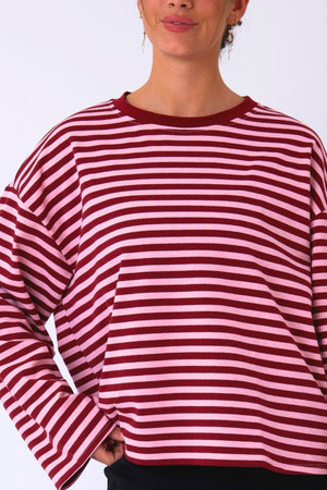 Cleo Bluse - Burgunder/Rosa