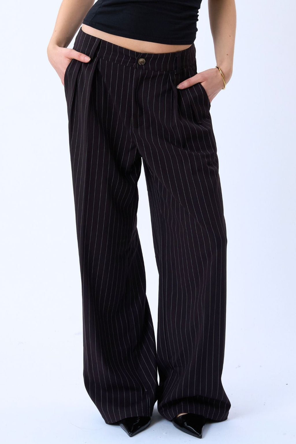 Paloma Pinstripe Pants - Mørkebrun