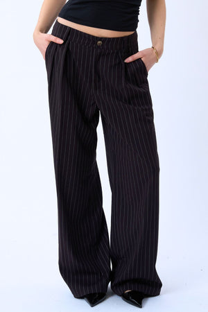 Paloma Pinstripe Pants - Mørkebrun