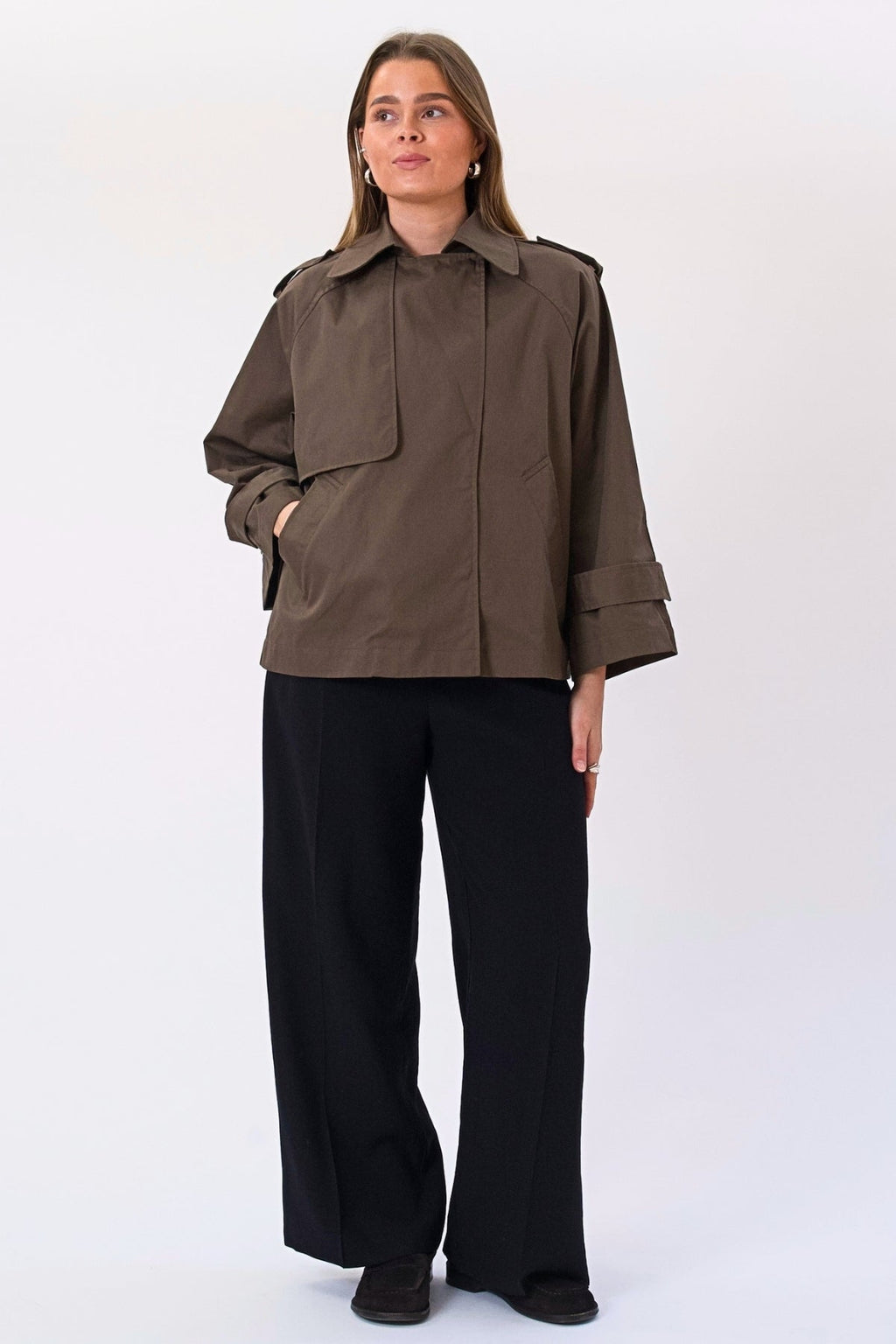 Elara Short Trenchcoat - Brun
