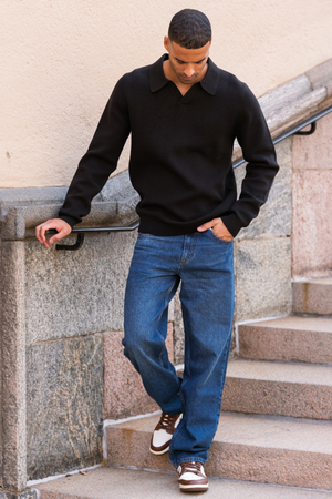 Samuel Strikket Polo - Svart