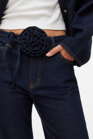 Allison Straight Rosebelt - Mørk Blå Denim