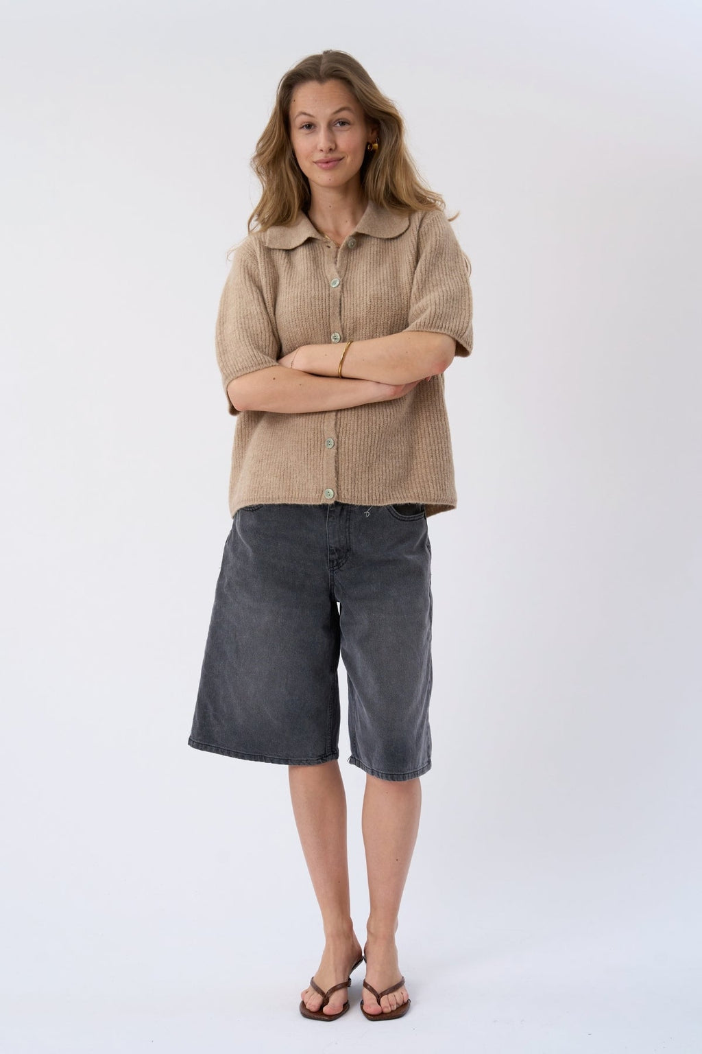 Alba Polo Strikk - Beige