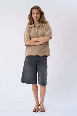 Alba Polo Strikk - Beige