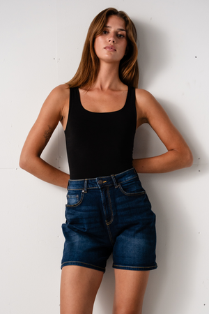 Denim Shorts - Dark Blue Denim