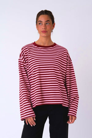 Cleo Bluse - Burgunder/Rosa