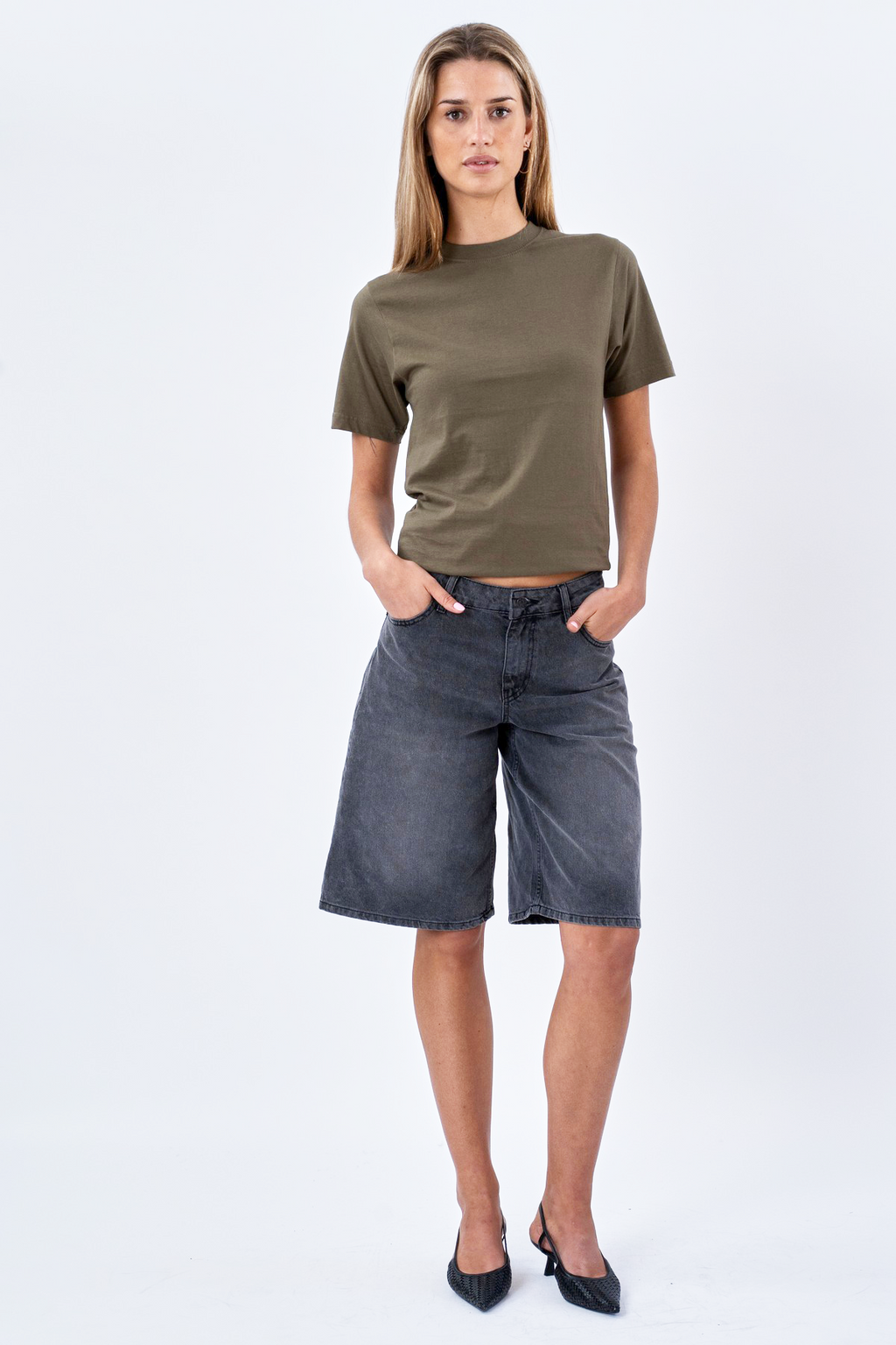 Boyfriend T-shirt - Army Grønn