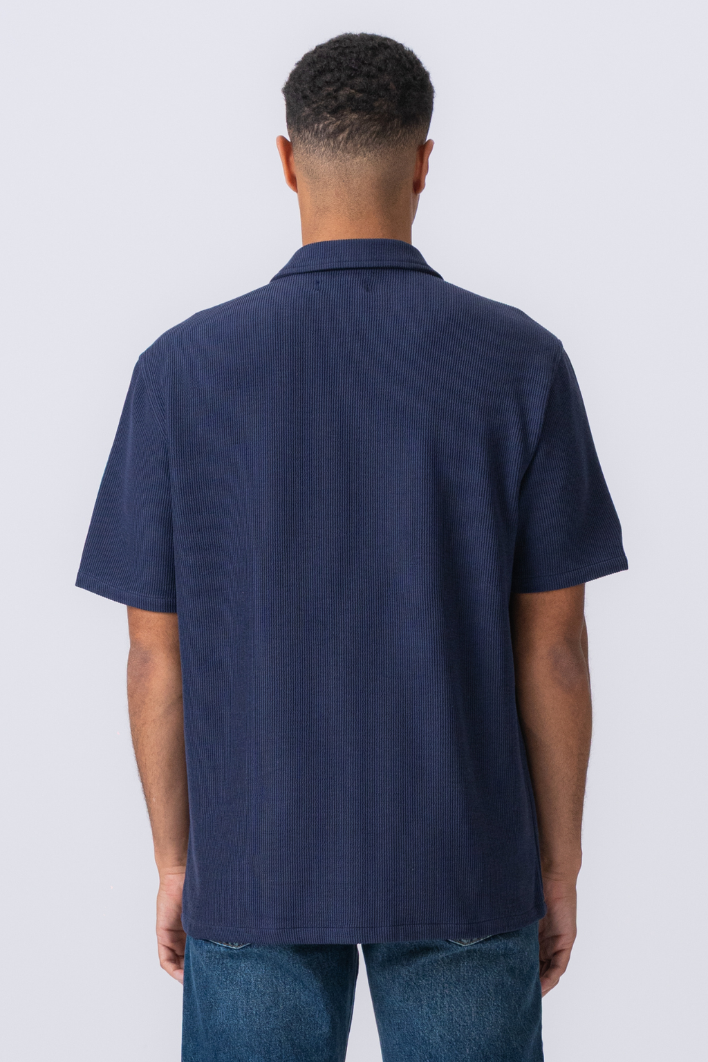 Strikket Skjorte - Navy