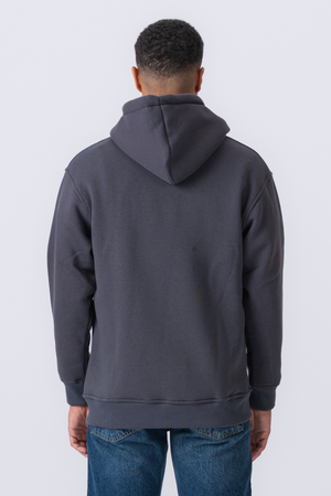 Relaxed Zip Hoodie - Mørk Grå
