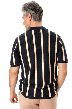 Otis Strikket Polo - Navy