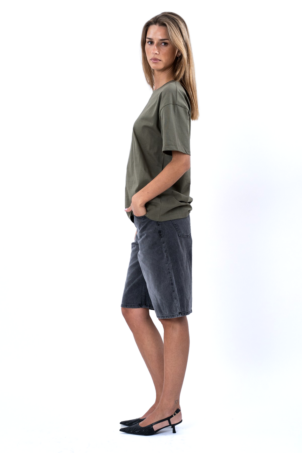 Heavy Boxfit Tee - Oliven