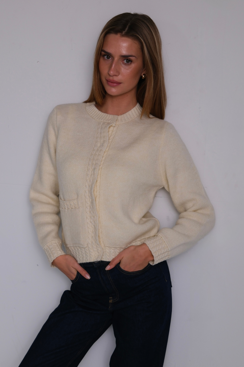 Emilie Strikkecardigan - Beige