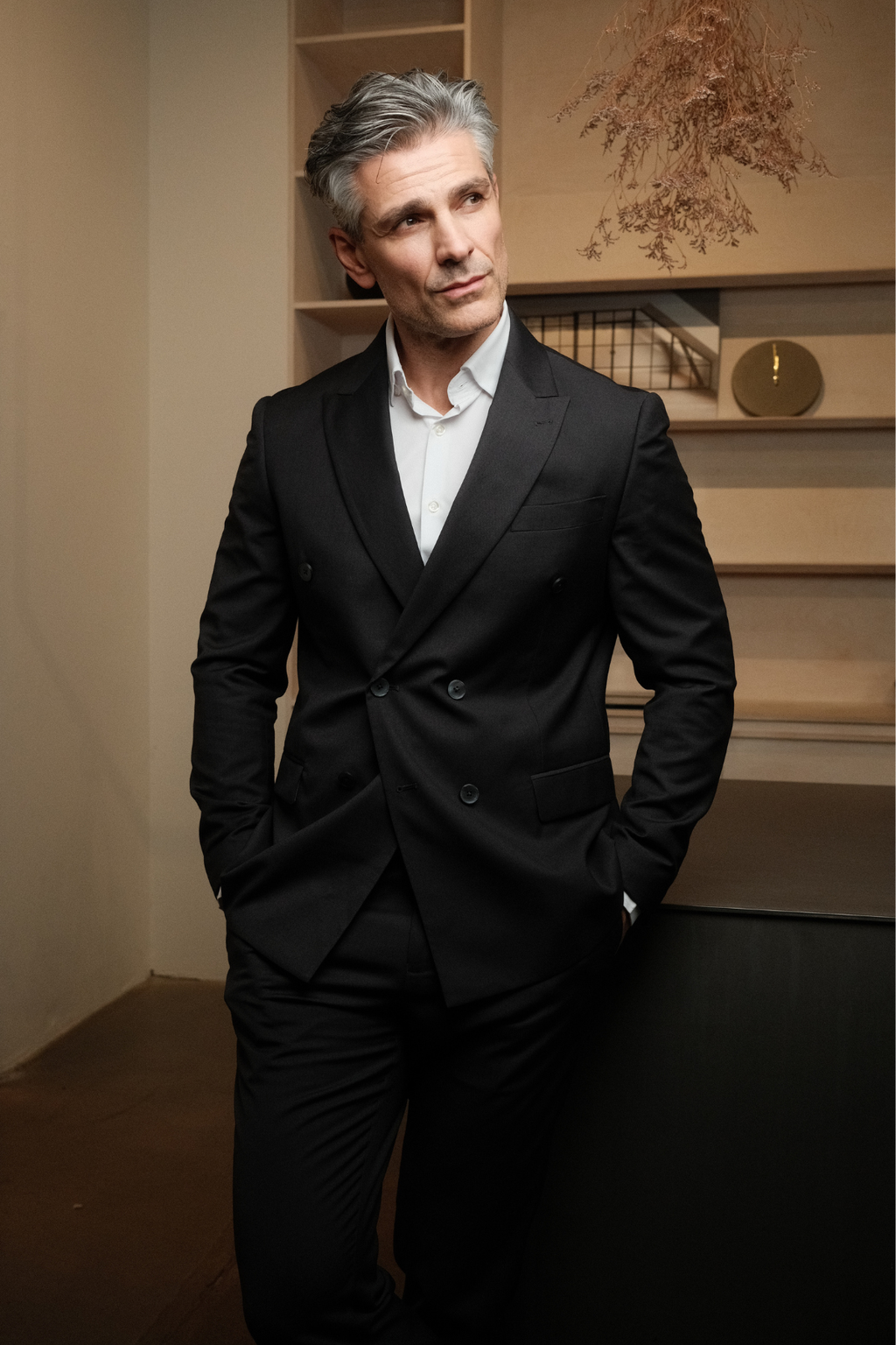 Premium Dobbeltspent Blazer - Svart