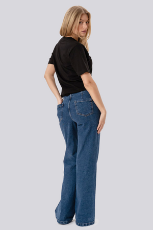 Miley Wide Jeans - Mellomblå