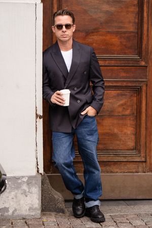 Premium Dobbeltspent Blazer - Svart