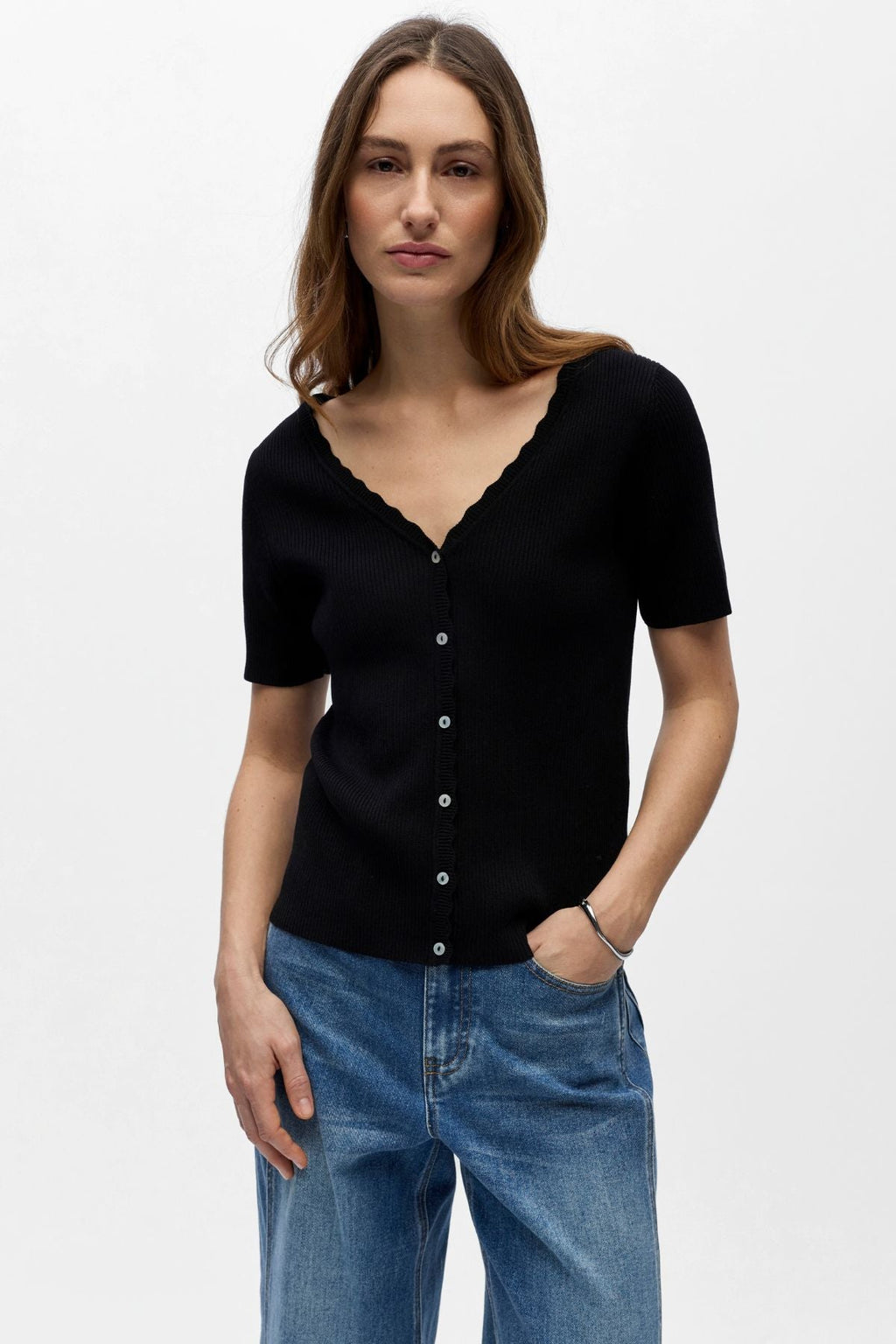 Kelly Re V-Neck Cardigan - Svart