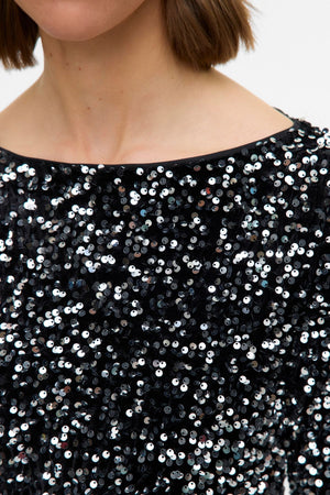 Bella Kort Kjole - Black Silver