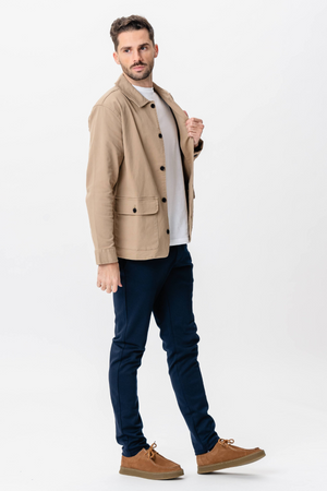 Twill Skjortejakke - Mørk Sand