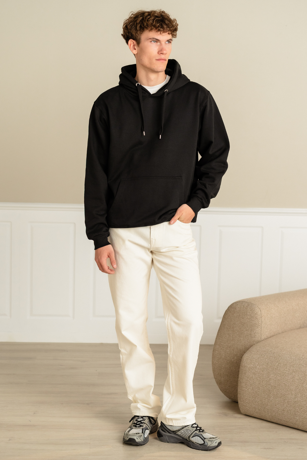 Relaxed Fit Jeans - Hvit Denim