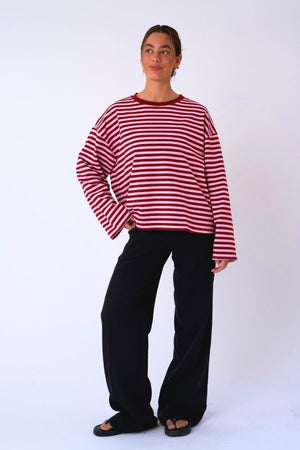 Cleo Bluse - Burgunder/Rosa