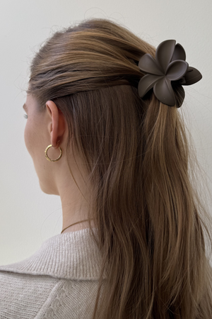Flower Hair Clip - Brun
