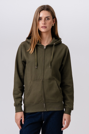 Basic Zip Hettegenser - Army