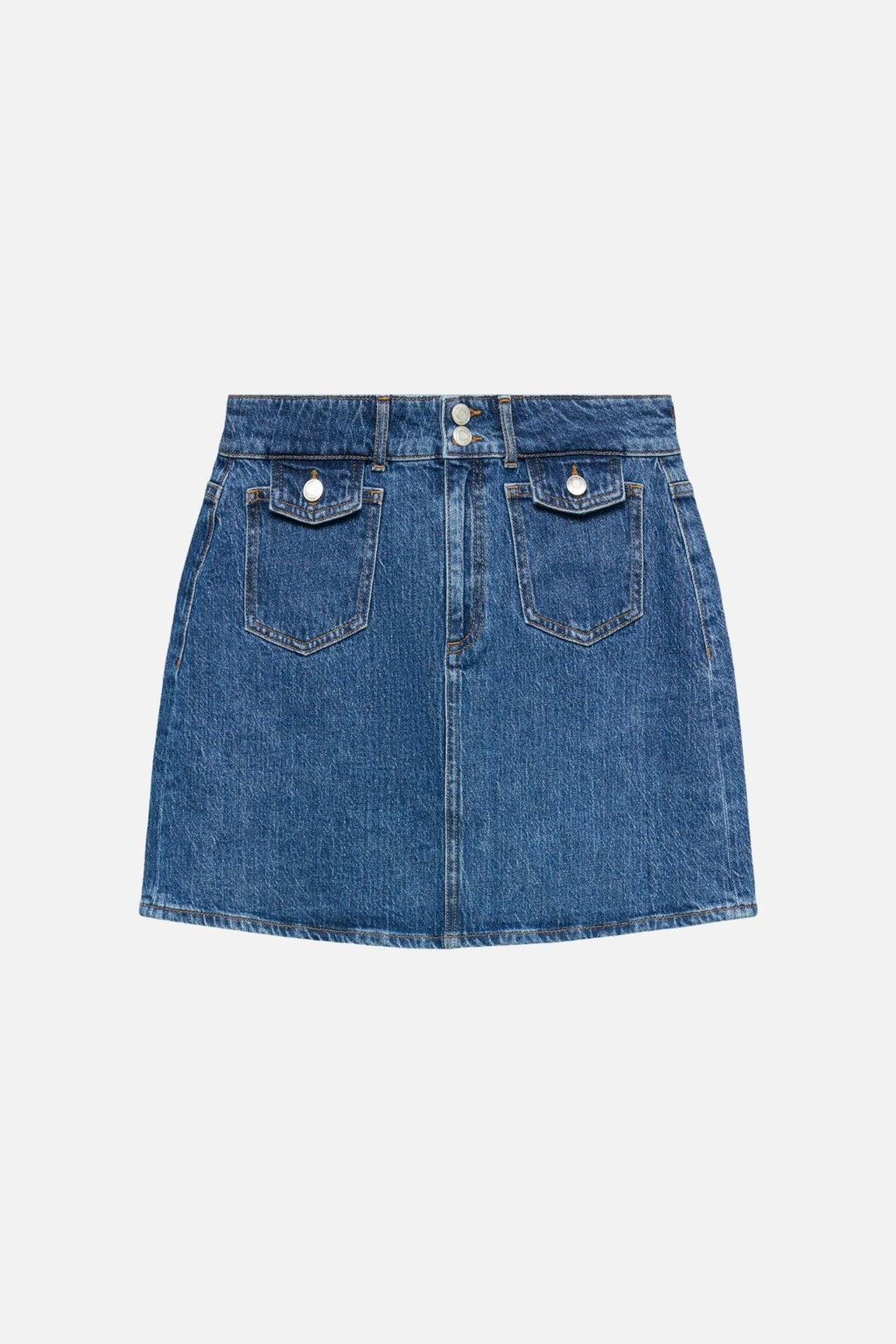 Tessa Pocket Short Skirt - Medium Blue Denim