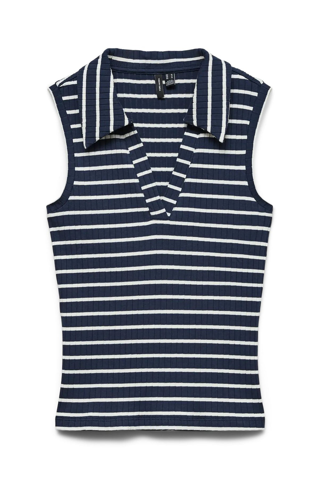 Sea Collar Topp - Navy Blazer Stripes: Snow White