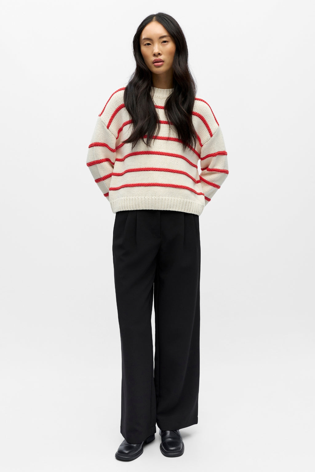 Oda Knit Pullover - Birch Poinsettia