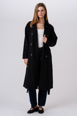 Denim Trenchcoat - Antrasitt